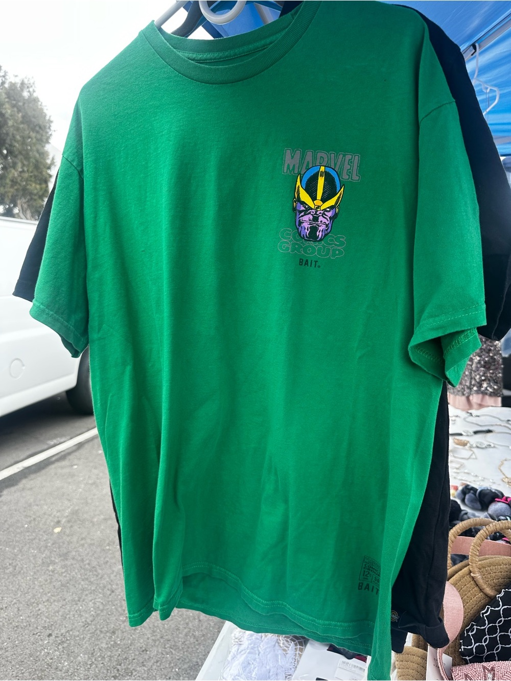 Marvel Green Graphic Tee with Bold Chest Print